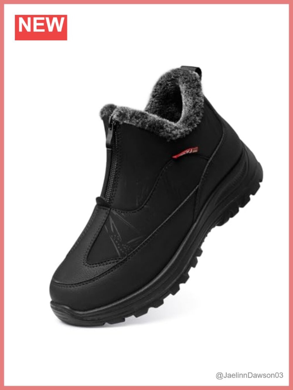 Waterproof Snow Boots Faux Fur Lined Short Zipper Booties